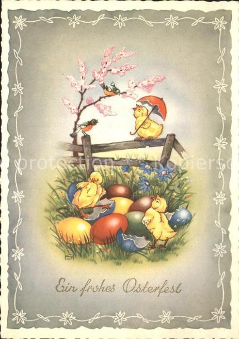 Ostern Easter Paques Küken Ostereier Vögel