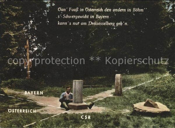 Grenze Douane Zoll Bayern-Österreich-CSR Dreisesselfelsen