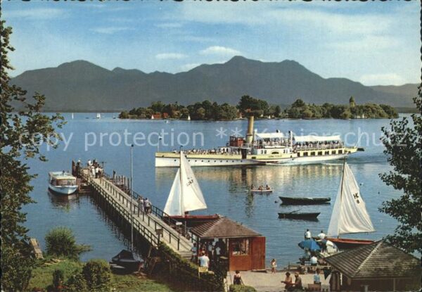 Dampfer Seitenrad Chiemsee Fraueninsel
