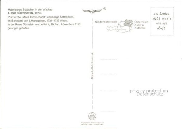 Duernstein Wachau Fliegeraufnahme Pfarrkirche Maria Himme – Bild 2