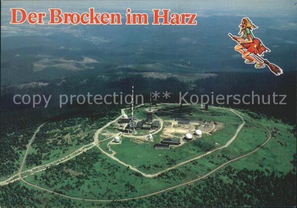 Brocken Harz Fliegeraufnahme mit Sendetürmen