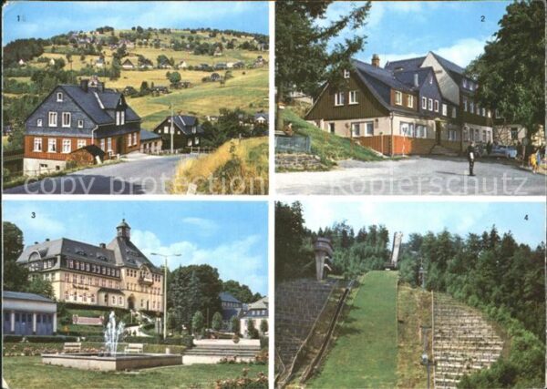 Klingenthal Vogtland Aschbergschanze und Schänke Rathaus