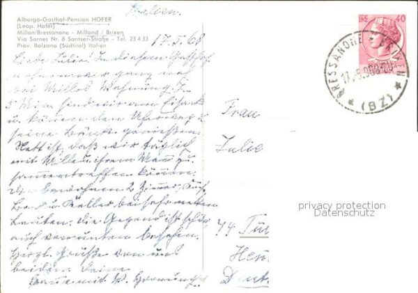 Brixen Suedtirol Hotel Gasthof Pension Hofer – Bild 2