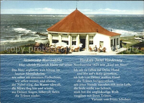 Norderney Nordseebad Marienhöhe Heinrich Heines Lied am Meer
