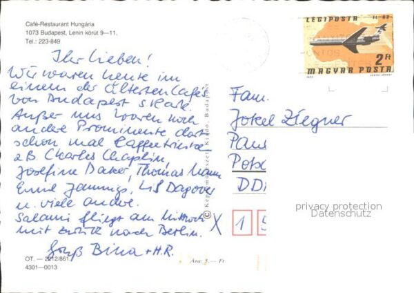 Budapest Lenin-Körut Cafe Restaurant Hungaria – Bild 2