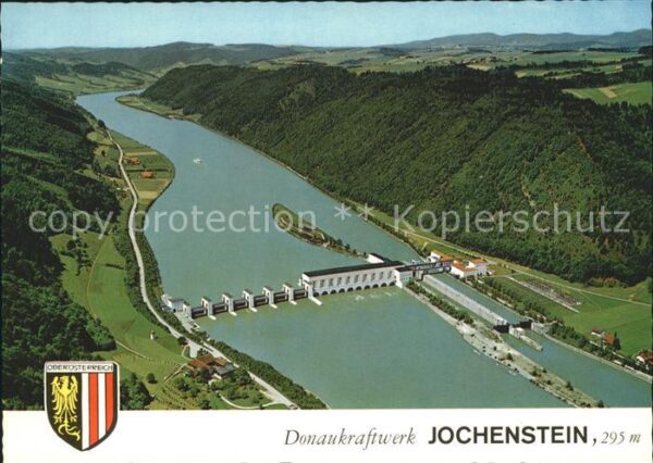 Jochenstein Niederbayern Fliegeraufnahme Donaukraftwerk
