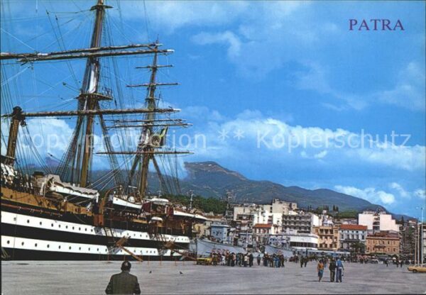 Patras Hafenpartie Segelschiff