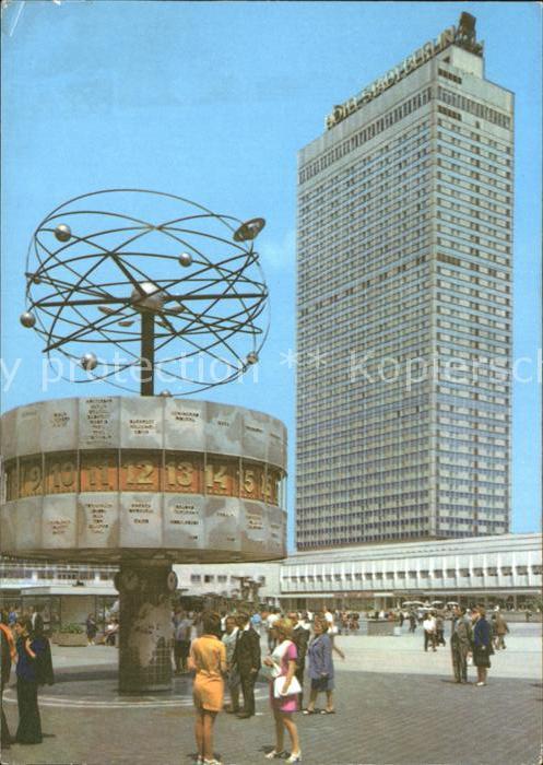 Berlin Alexanderplatz Weltzeituhr Hochhaus Hau