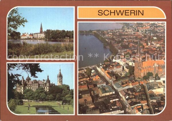 Schwerin Mecklenburg Burgsee Schloss Fliegeraufnahme