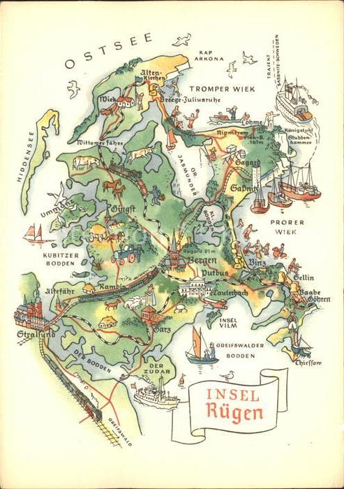 Insel Ruegen Landkarte