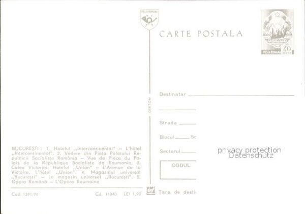 Bucuresti Hotelul Intercontinental Vedere din Pia – Bild 2