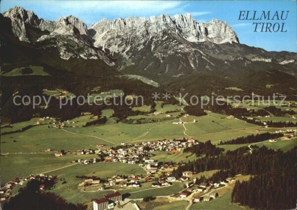 Ellmau Tirol mit Kaisergebirge Fliegeraufnahme
