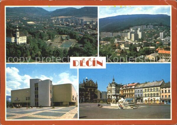 Decin Boehmen Total und Teilansichten Stadtplatz