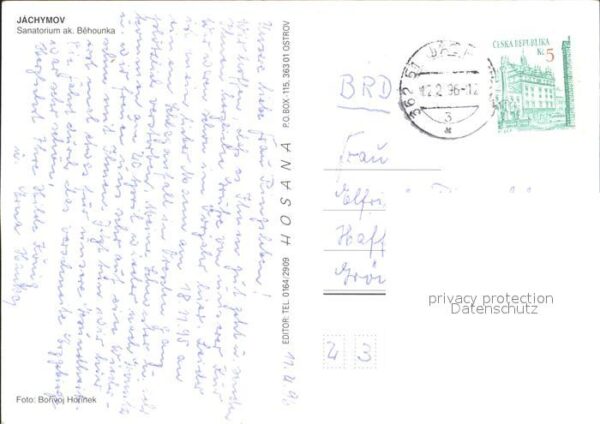 Jachymov Sanatorium Ak Behounka – Bild 2