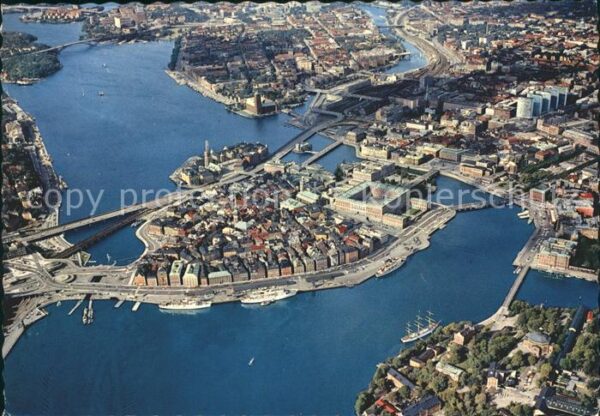 Stockholm Centre Old Town aerial view