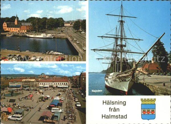 Halmstad Najaden Hafen Segelschiff Marktplatz Wa