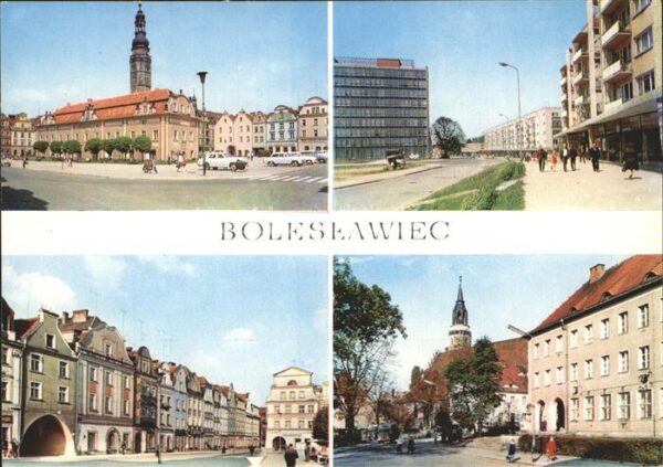 Boleslawiec Bunzlau Ratusz Zabytkowe kamieniczki w Rynku Ul