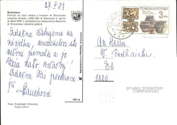 Bratislava Pressburg Pozsony Panorama Slovenske narodne divadio Name – Bild 2