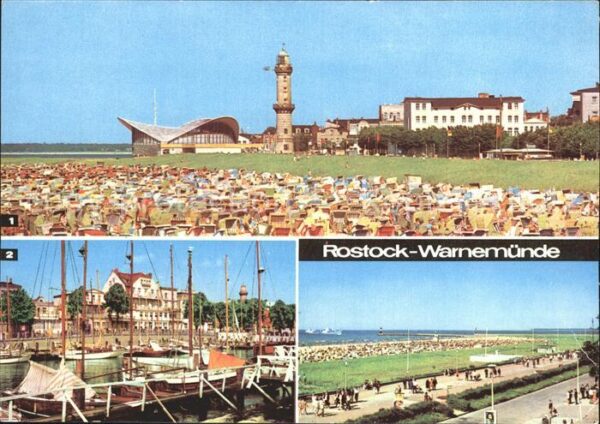 Warnemuende Ostseebad Strand Gaststätte Teepott Leuchtturm Al