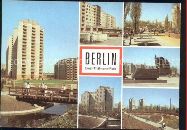 Berlin Goldfischteich Brunnen und Hochhäuser F