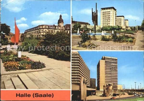 Halle Saale Fahnenmonument Röhrenbrunnen