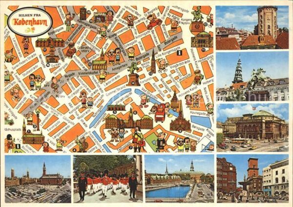 Kobenhavn Radhuspladsen Tivoli Gammel Torv med Do