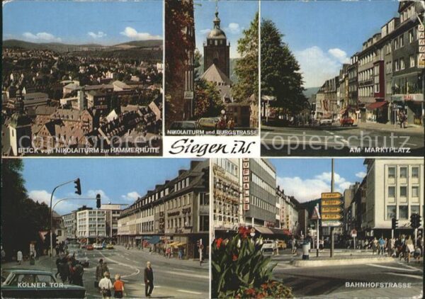 Siegen Westfalen Marktplatz Blick vom Nikolaiturm Kölner