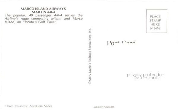 Flugzeuge Zivil Marco Island Airways Martin 4-0-4 N968M – Bild 2