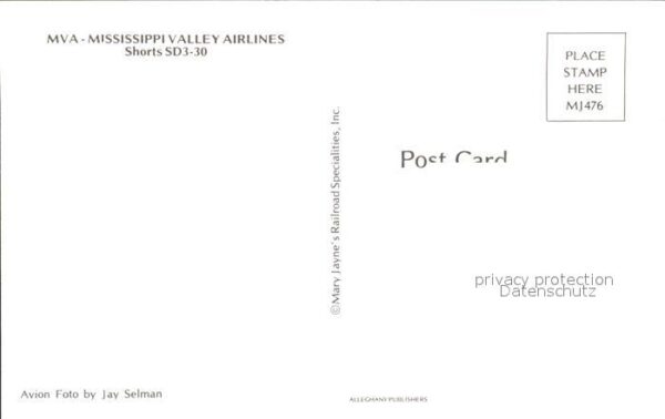 Flugzeuge Zivil MVA-Mississippi Valley Airlines Shorts – Bild 2