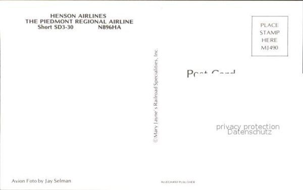 Flugzeuge Zivil Henson Airlines The Piedmont Regional A – Bild 2