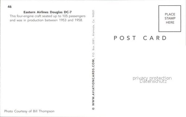 Flugzeuge Zivil Eastern Airlines Douglas DC-7 – Bild 2