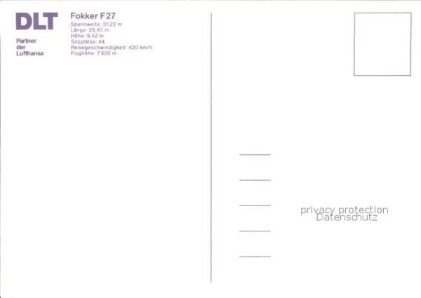 Flugzeuge Zivil DLT Fokker F27 D-BAKI – Bild 2
