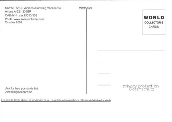 Flugzeuge Zivil Skyservice Airlines Sunwing Vacations A – Bild 2
