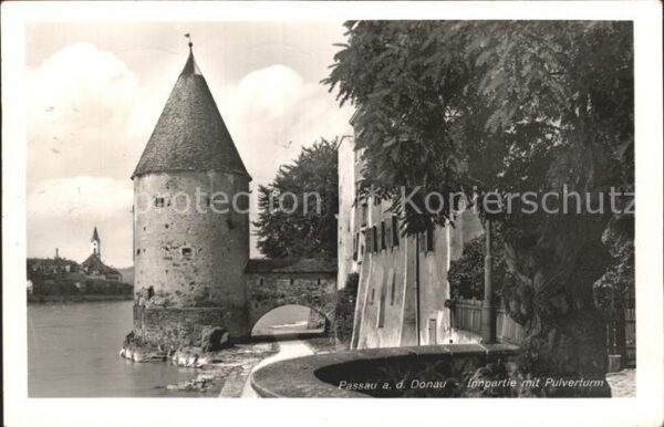 Passau Innpartie mit Pulverturm