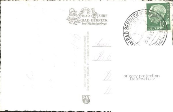 Bad Berneck Kurhaus Waldlust Kolonnade Schlossturm – Bild 2