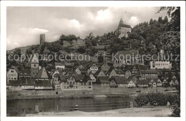 Hirschhorn Neckar Stadt mit Schloß