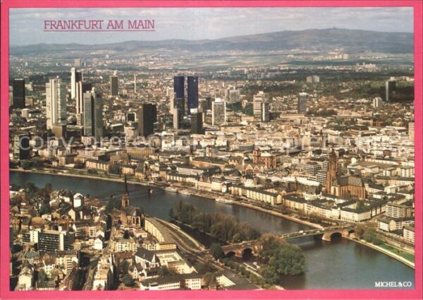 Frankfurt Main Fliegeraufnahme mit Mainpartie