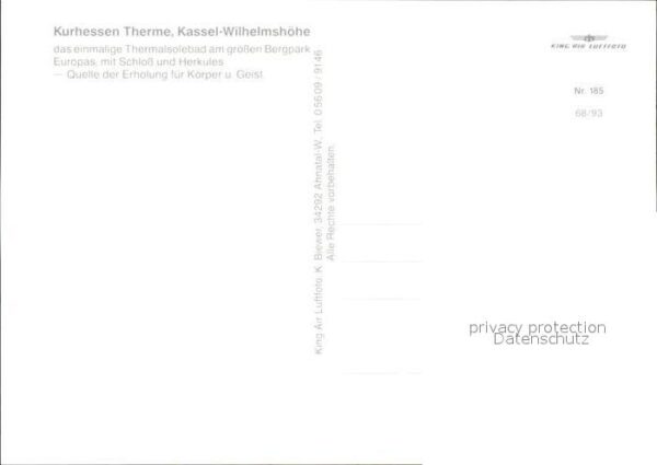 Wilhelmshoehe Kassel Fliegeraufnahme Thermalbad – Bild 2