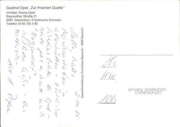 Glashuetten Oberfranken Gasthaus Opel Zur frischen Quelle – Bild 2