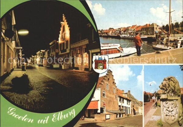 Elburg Hafen und Strassepartie bei Nacht