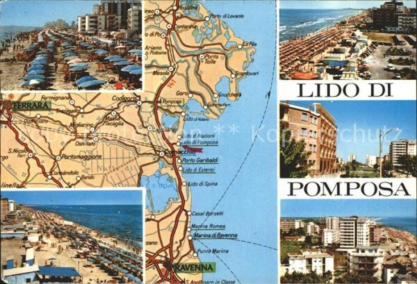 Lido di Pomposa mit Landkarte Strände