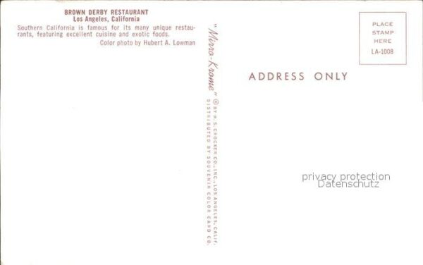 Los Angeles California Brown Derby Restaurant – Bild 2