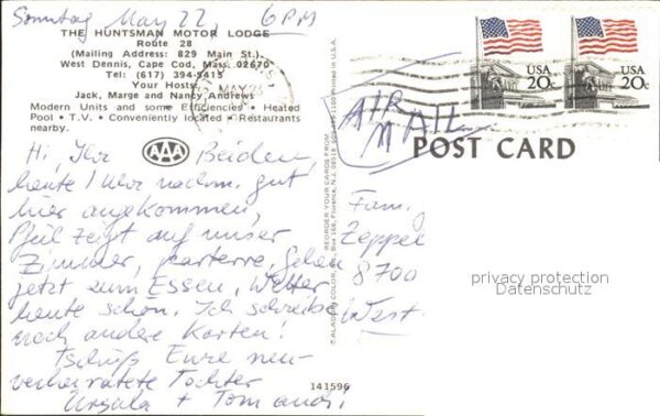 Cape Cod Mass. The Huntsman Motor Lodge Swimmingpool – Bild 2