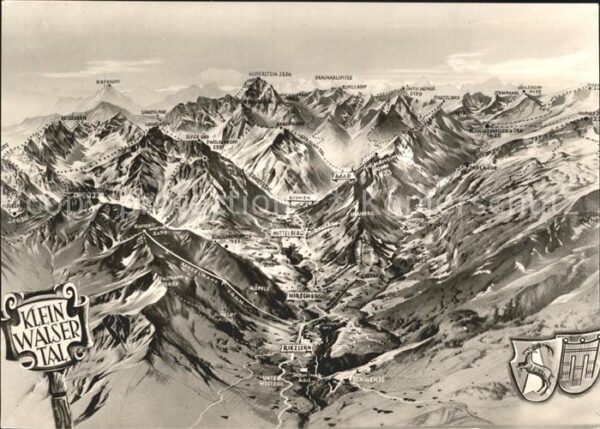 Riezlern Kleinwalsertal Vorarlberg Alpenpanorama aus der Vogelschau