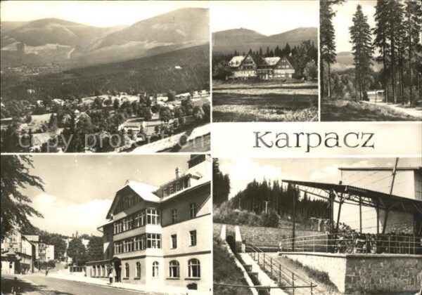 Karpacz Gesamtansicht Ferienhaus Waldpartie Bah