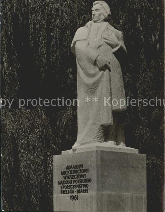 Bielsko-Biala Pomnik Adama Mickiewicza Denkmal Statue