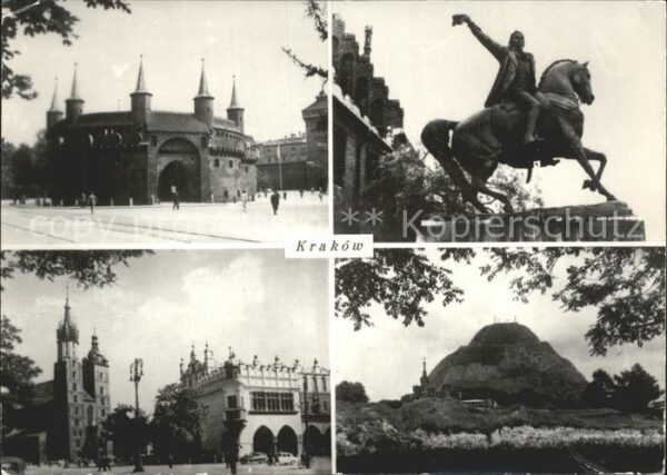 Krakow Krakau Barbakan Reiterstandbild Wawel Berg