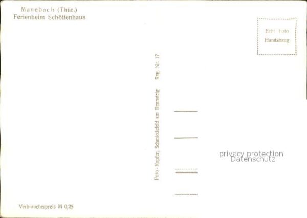Manebach Ferienheim Schöllenhaus Handabzug – Bild 2