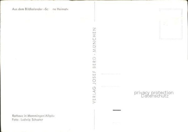 Memmingen Rathaus aus Bildkalender Sonnige Heimat – Bild 2