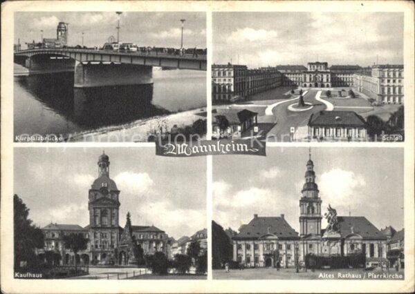 Mannheim Kurpfalzbrücke Schloss Altes Rathaus Pf